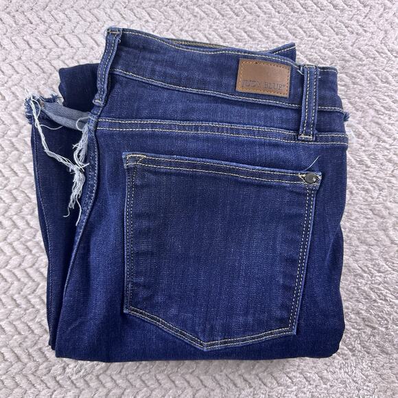 Judy‎ Blue Flare Los Angeles Jeans Womens 11/30 Raw Hem Zip Dark Wash - Picture 14 of 14